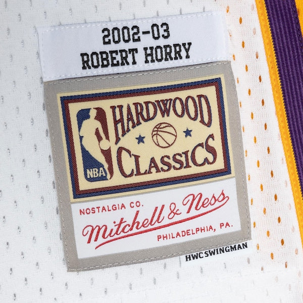 Robert Horry Los Angeles Lakers 2001/02 Hardwood Classics Swingman Jersey - White - Image 5