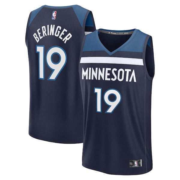 Joan Beringer Minnesota Timberwolves 2025 NBA Draft First Round Pick Fast Break Replica Jersey - Icon Edition - Navy