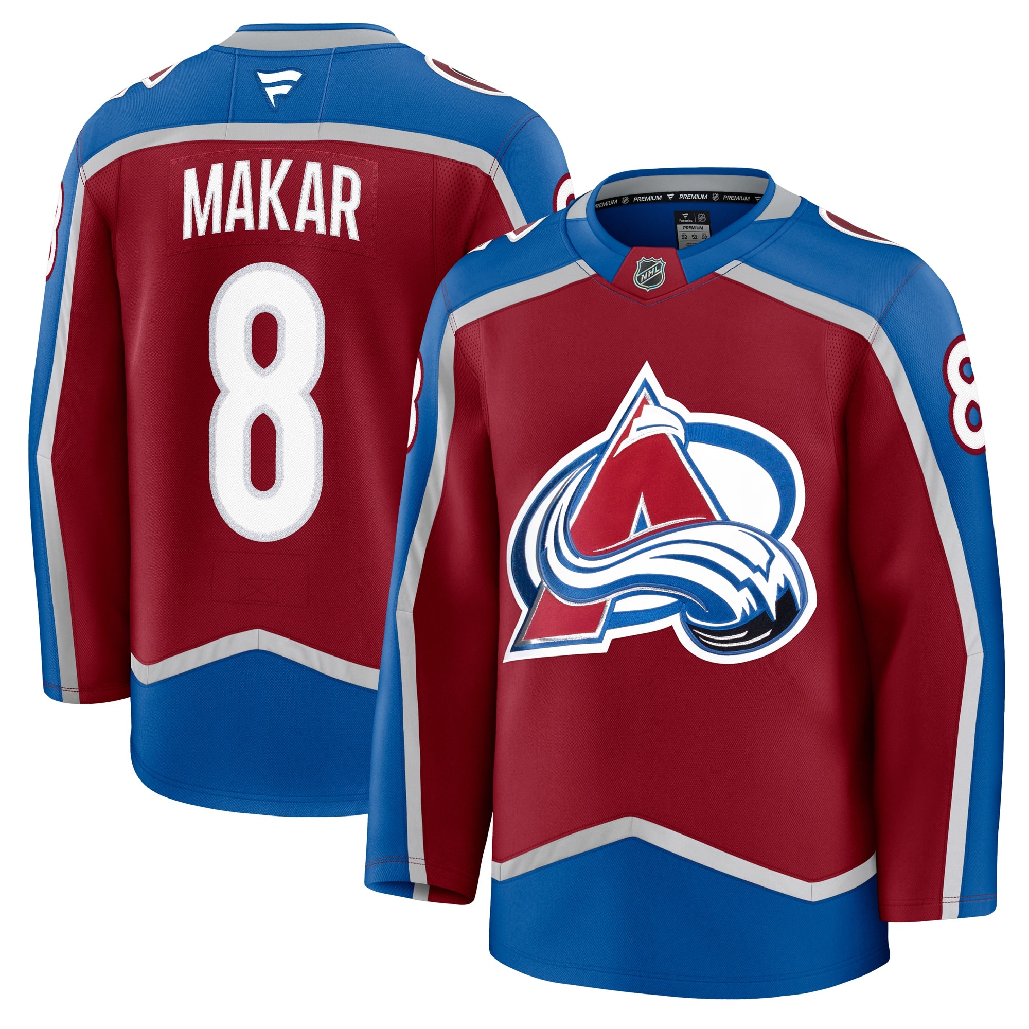 Cale Makar Colorado Avalanche Away Premium Jersey - White/Burgundy/Navy - Image 10