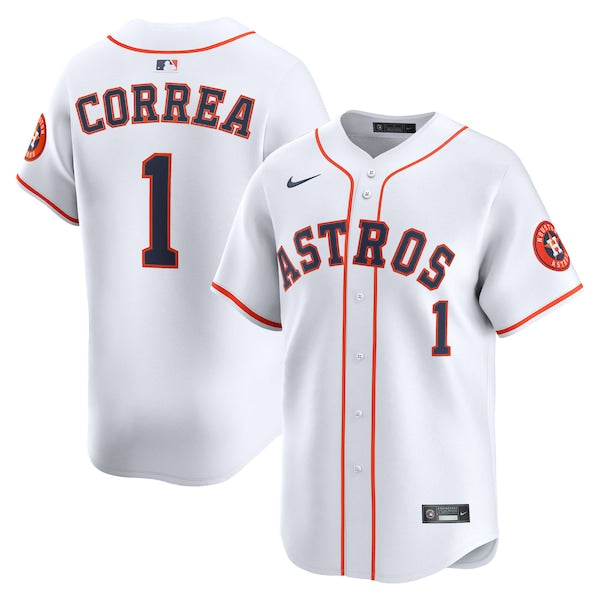 Carlos Correa Houston Astros Nike Home Limited Player Jersey - White/Orange - Image 2