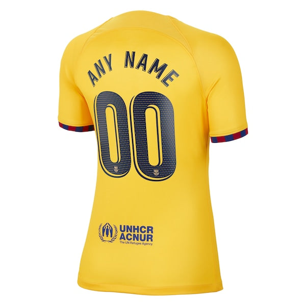 Barcelona Nike Women's 2022/23 Fourth Breathe Stadium Replica Custom Jersey - Yellow - Image 3