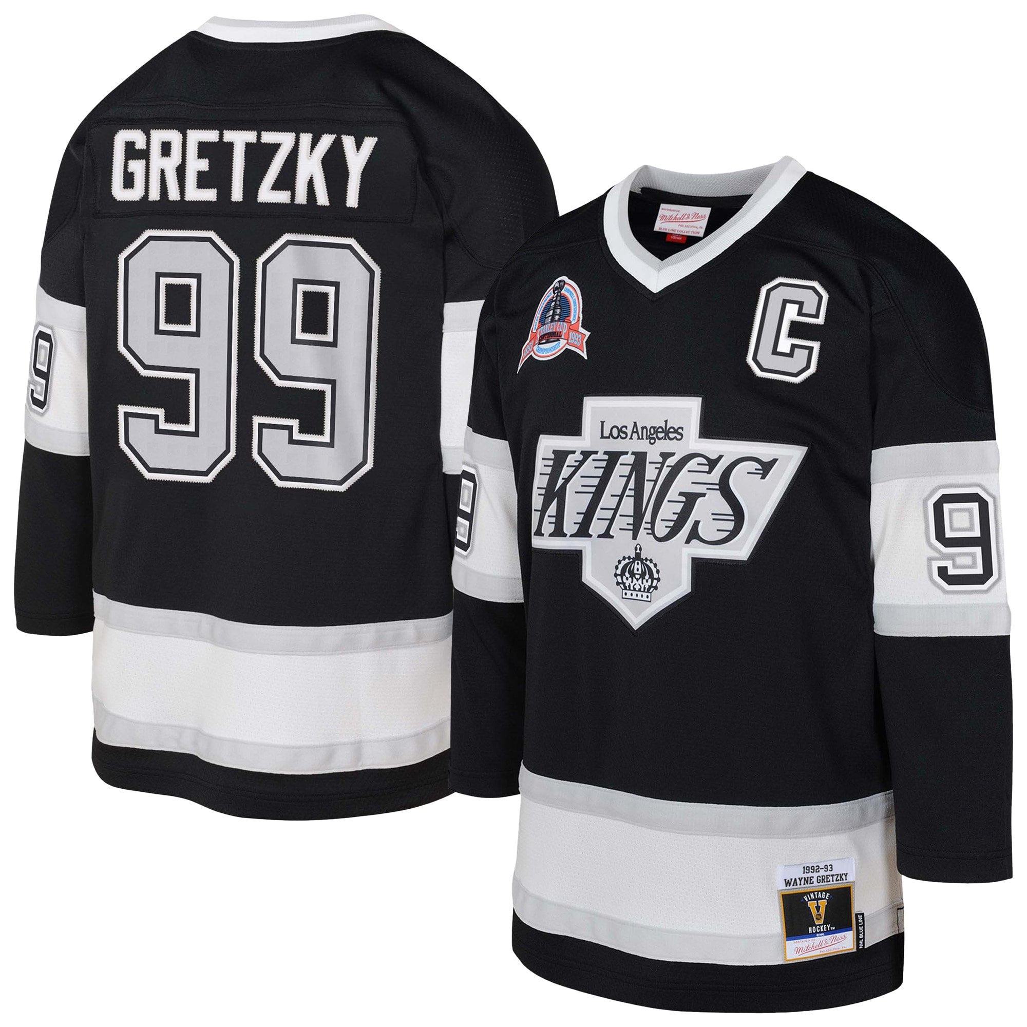 Wayne Gretzky Los Angeles Kings Youth 1995/96 Power Play Throwback Alternate Player Jersey with Captain Patch - White/Black - Image 4