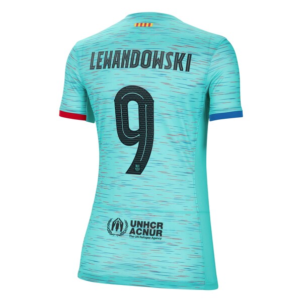 Robert Lewandowski Barcelona Nike Women's 2023/24 Third Replica Jersey - Aqua - Image 3