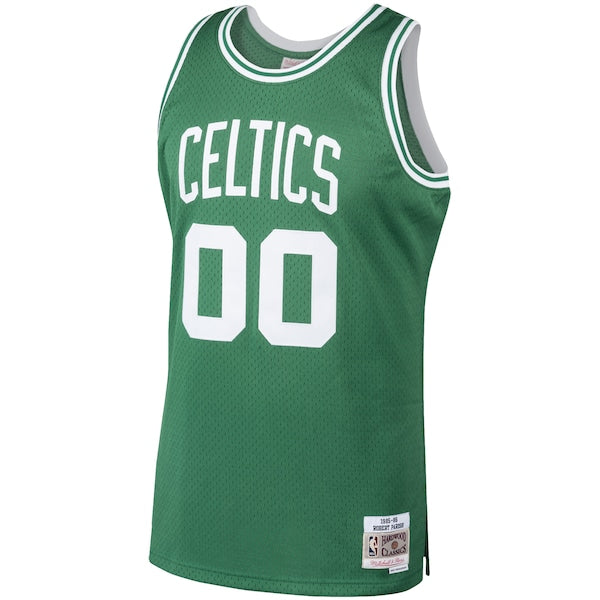 Robert Parish Boston Celtics 1985/86 Hardwood Classics Swingman Jersey - Kelly Green - Image 2