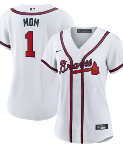 Atlanta Braves Nike Women's #1 Mom Home Replica Jersey - White