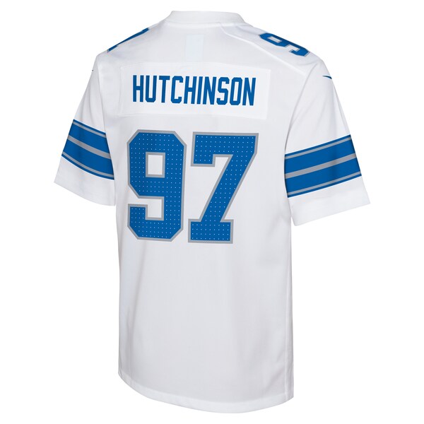 Aidan Hutchinson Detroit Lions Nike Youth Player Game Jersey - White - Image 4