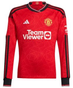 Alternative view of Raphael Varane Manchester United adidas 2023/24 Home Replica Long Sleeve Player Jersey - Red