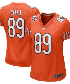 Alternative view of Mike Ditka Chicago Bears Nike Women's Retired Player Jersey - Orange/Navy