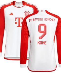 Harry Kane Bayern Munich adidas 2023/24 Home Long Sleeve Replica Player Jersey - White