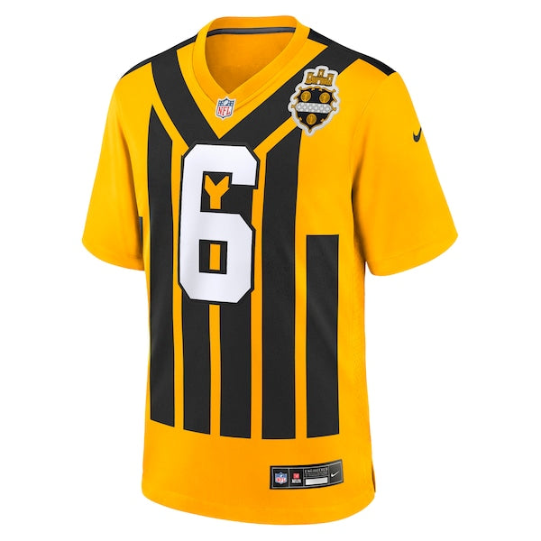 Patrick Queen Pittsburgh Steelers Nike Alternate 1933 Throwback Game Jersey - Gold/Black - Image 3