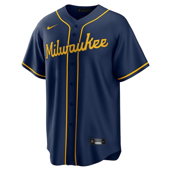 Milwaukee Brewers Nike Alternate Replica Team Jersey - Navy - Image 2