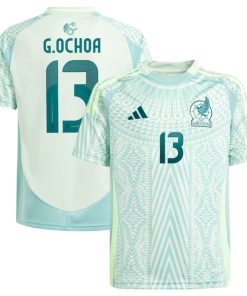 Guillermo Ochoa Mexico National Team adidas Youth 2024 Away Replica Player Jersey - Green/Burgundy