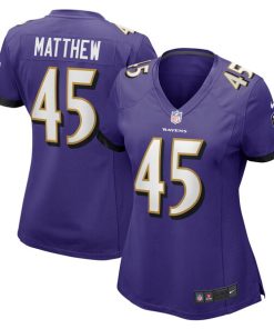 Alternative view of Christian Matthew Baltimore Ravens Nike Women's  Game Jersey -  Purple