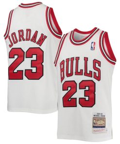 Michael Jordan Chicago Bulls  Youth 1997/98 Hardwood Classics Authentic Jersey - White/Black/Red