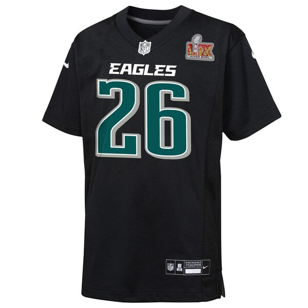 Saquon Barkley Philadelphia Eagles Nike Toddler Super Bowl LIX Patch Fashion Game Player Jersey - Carbon Black - Image 2