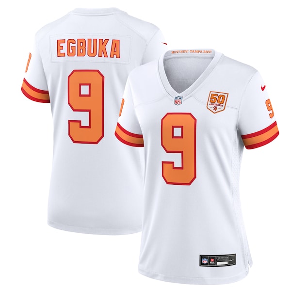 Emeka Egbuka '76 Tampa Bay Buccaneers Nike Women's 50th Season Game Jersey - White/Red/Creamsicle - Image 2