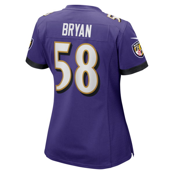 Taven Bryan Baltimore Ravens Nike Women's Team Game Jersey - Purple - Image 3