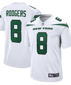 Aaron Rodgers New York Jets Nike Game Jersey - White/Black/Green