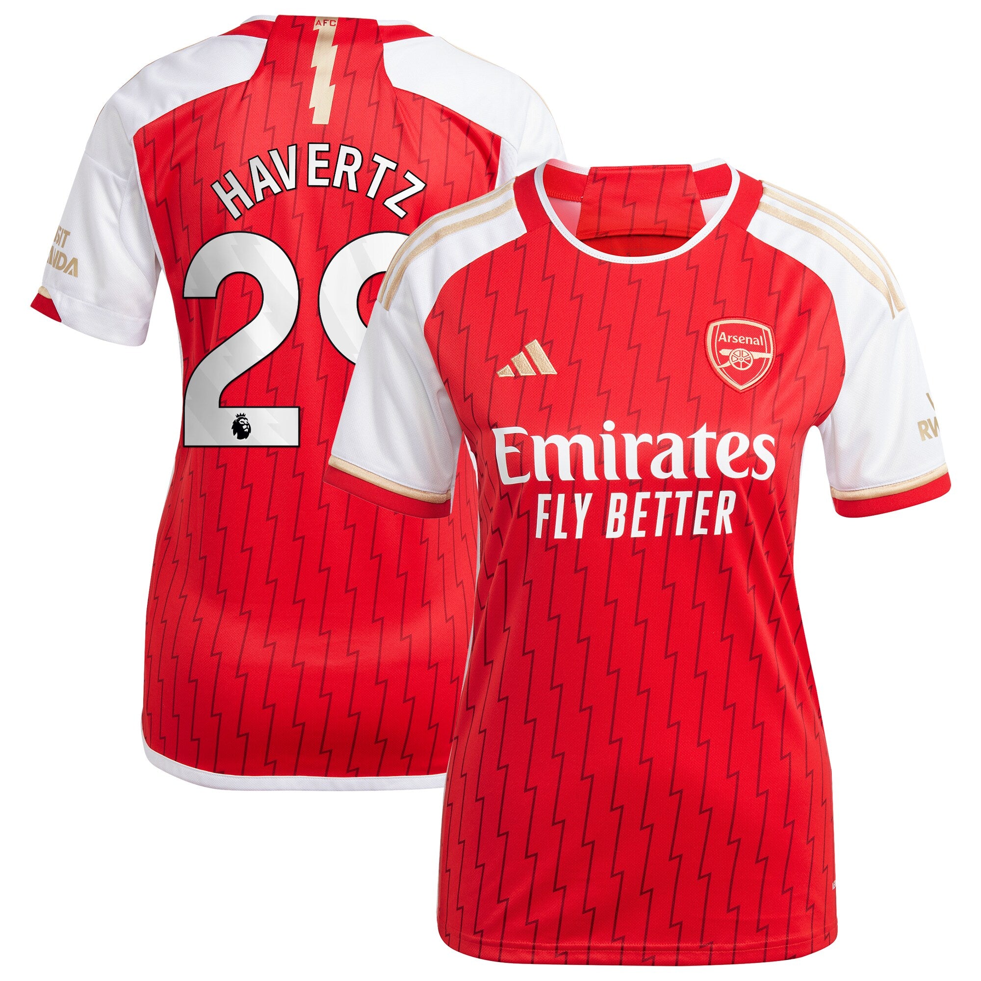 Kai Havertz Arsenal adidas Women's 2023/24 Away Replica Player Jersey - Yellow/Green/Red - Image 8