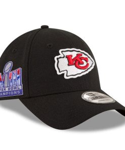 Alternative view of Kansas City Chiefs New Era Super Bowl LVIII Champions Side Patch 9FORTY Adjustable Hat - Black