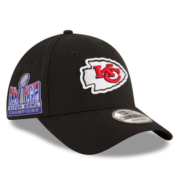 Kansas City Chiefs New Era Super Bowl LVIII Champions Side Patch 9FORTY Adjustable Hat - Black - Image 2