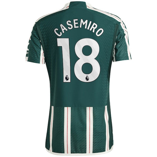 Casemiro Manchester United adidas 2023/24 Away Authentic Player Jersey - Green/Red - Image 4
