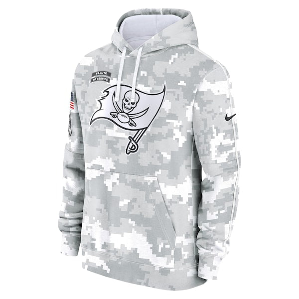 Tampa Bay Buccaneers Nike 2024 Salute to Service Club Fleece Pullover Hoodie - Arctic Camo - Image 2