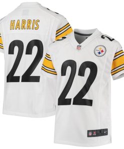 Alternative view of Najee Harris Pittsburgh Steelers Nike Youth Game Jersey - White/Black
