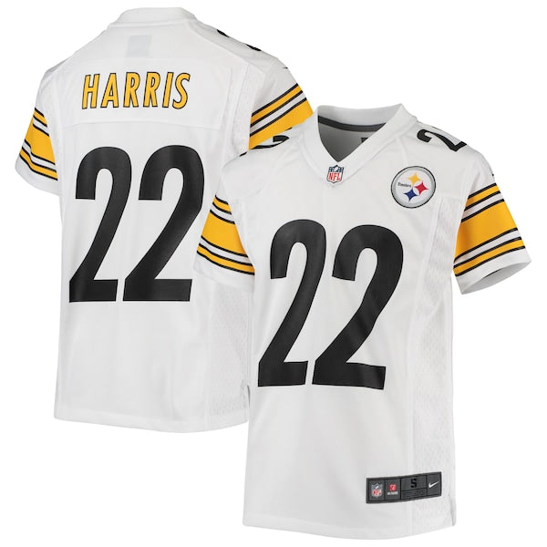 Najee Harris Pittsburgh Steelers Nike Youth Game Jersey - White/Black - Image 2
