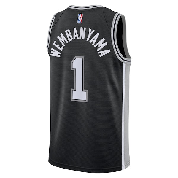 Victor Wembanyama San Antonio Spurs Nike Youth Swingman Jersey - Icon Edition - Black - Image 3