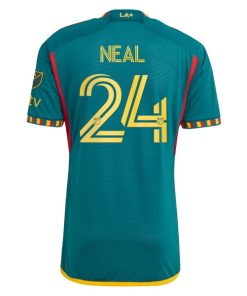Alternative view of Jalen Neal LA Galaxy adidas 2024 LA Kit Authentic Player Jersey - Green/White