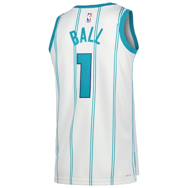 LaMelo Ball Charlotte Hornets Jordan Brand Unisex Swingman Jersey - Association Edition - White/Teal - Image 4