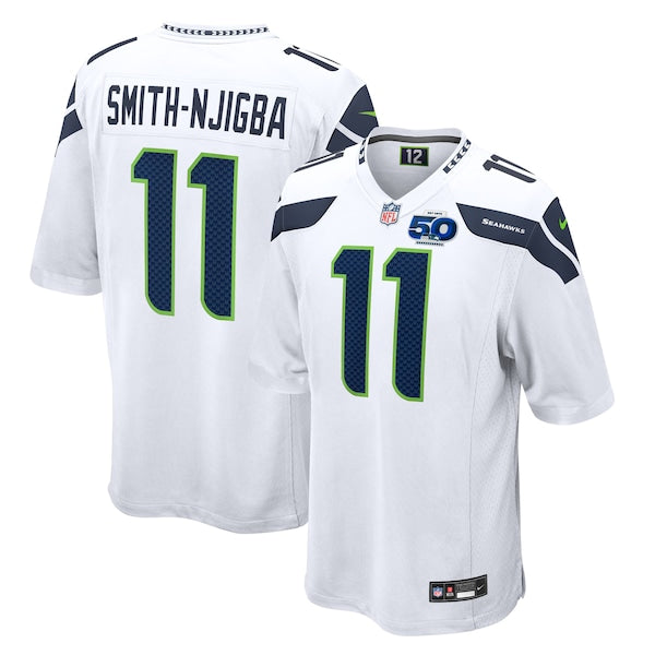 Jaxon Smith-Njigba Seattle Seahawks Nike 50th Season Game Jersey - White/Royal - Image 3
