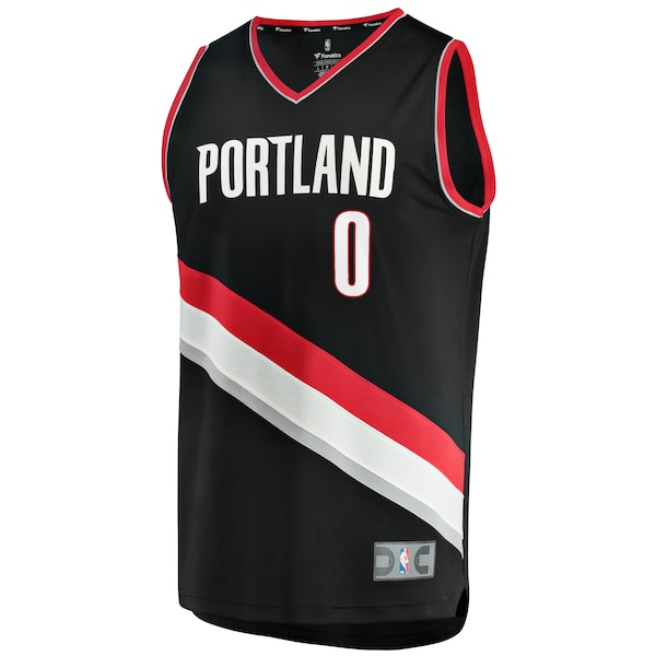 Damian Lillard Portland Trail Blazers Youth Fast Break Replica Jersey - Black - Icon Edition - Image 2