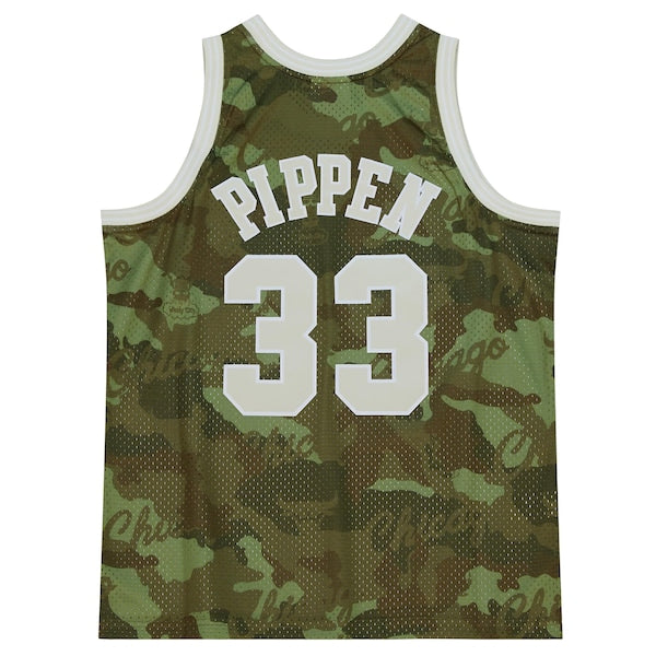 Scottie Pippen Chicago Bulls Hardwood Classics 1997/98 Ghost Green Swingman Jersey - Camo - Image 3