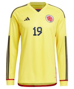 Alternative view of Rafael Borr¨¦ Colombia National Team adidas 2022/23 Home Replica Long Sleeve Player Jersey - Yellow