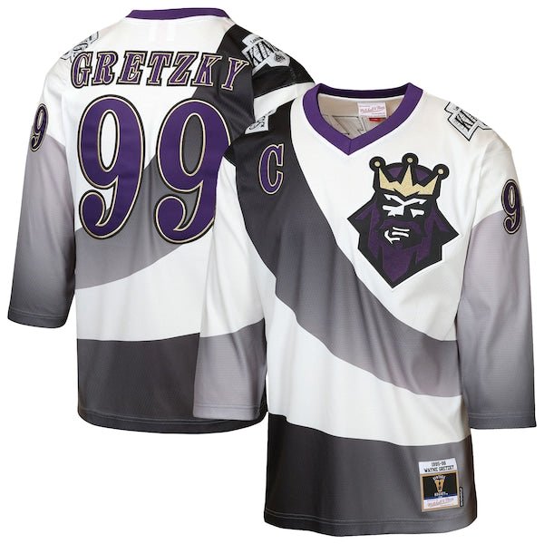 Wayne Gretzky Los Angeles Kings Youth 1995/96 Power Play Throwback Alternate Player Jersey with Captain Patch - White/Black