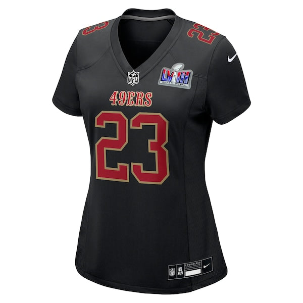 Christian McCaffrey San Francisco 49ers Nike Women's Super Bowl LVIII Carbon Fashion Game Player Jersey - Black - Image 2