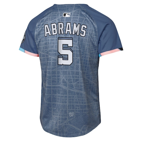 CJ Abrams Washington Nationals Nike Youth 2025 City Connect Limited Player Jersey - Blue - Image 3