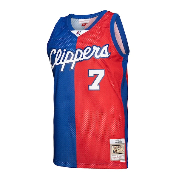 Lamar Odom LA Clippers Hardwood Classics 2000/01 Split Swingman Jersey - Royal/Red - Image 3