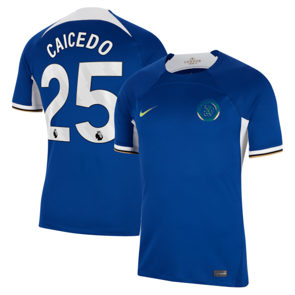 Mois¨¦s Caicedo Chelsea Nike 2023/24 Home Stadium Replica Player Jersey - Blue/Mint/Navy