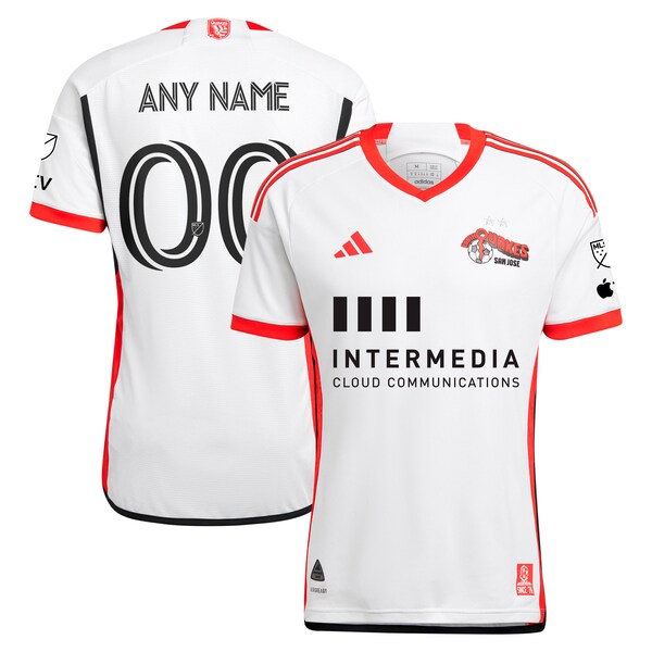 San Jose Earthquakes adidas 2024 The 50 Kit Authentic Custom Jersey - White - Image 2