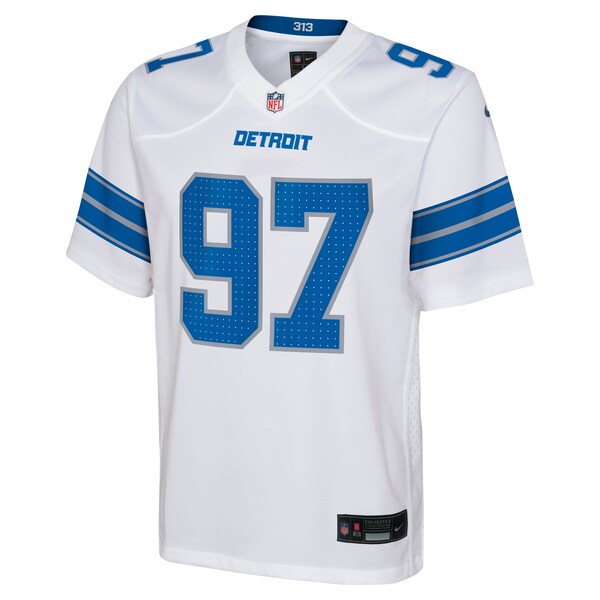 Aidan Hutchinson Detroit Lions Nike Youth Player Game Jersey - White - Image 3