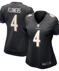 Alternative view of Zay Flowers Baltimore Ravens Nike Women's Team Game Jersey - Black/Purple