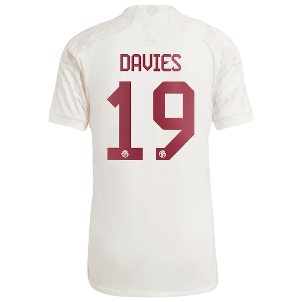 Alphonso Davies Bayern Munich adidas 2023/24 Third Replica Jersey - White - Image 3