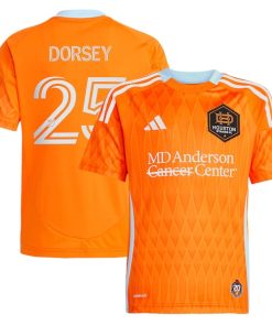 Griffin Dorsey Houston Dynamo FC adidas Youth 2025 Season 20 Replica Player Jersey - Orange