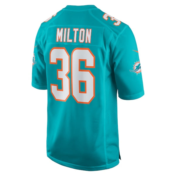 Mark Milton Miami Dolphins Nike Game Jersey - Aqua - Image 3