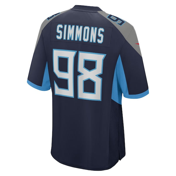 Jeffery Simmons Tennessee Titans Nike Game Jersey - Navy - Image 3