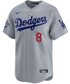 Alternative view of Enrique Hern¨¢ndez Los Angeles Dodgers Nike Home 2025 World Series Champions Replica Jersey - Grey