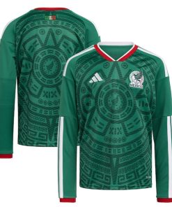 Mexico National Team adidas Youth FIFA x World Cup 2026 Home Replica Long-Sleeve Jersey - Green